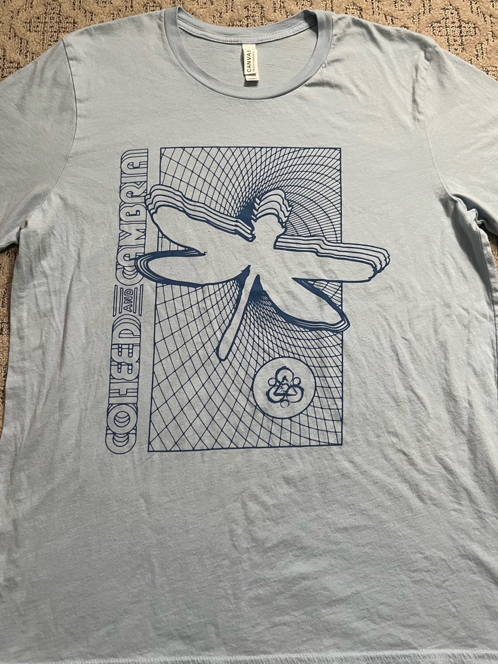 🎸 '24 Coheed & Cambria Band Vertical Dragonfly Soft Baby Blue Unworn Tee